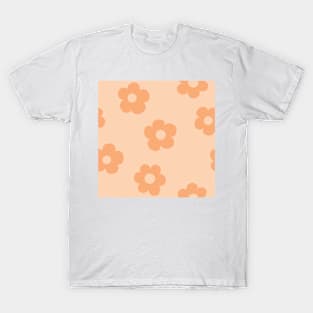 Chunky Retro Flowers - Cute Pastel Terracotta T-Shirt